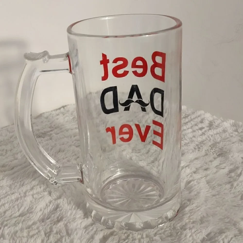 Best Dad Ever Clear Glass Beer Mug